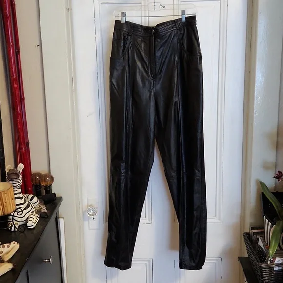 Black Leather Pants - Picture 2 of 7